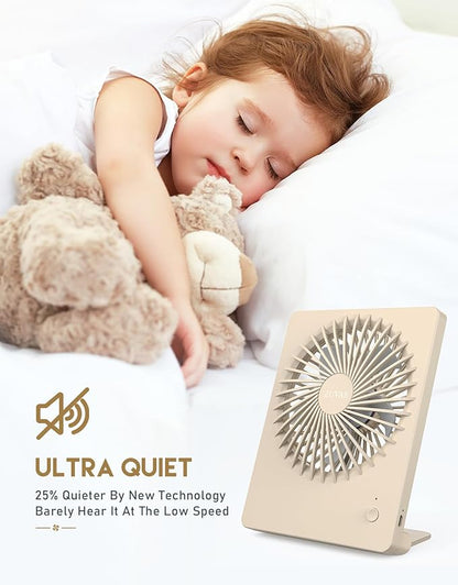 Zuvas Desk Fan Battery Operated Fan Rechargeable 180°Tilt Folding Personal Fan - Image 2