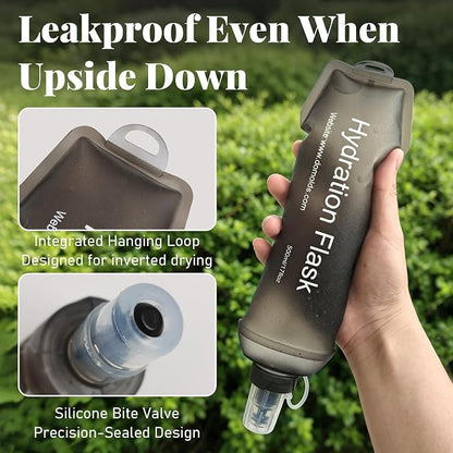 2Pcs 500ml Soft Flask, TPU Collapsible Soft Water Bottle - Image 3