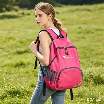 Geboldil Men's and women's waterproof backpack traveling backpack fuchsia - Image 7