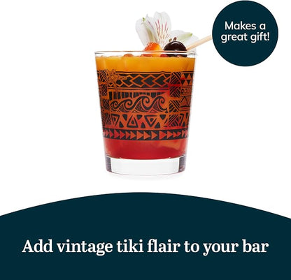 Libbey Tiki Rocks Glasses Set, Vintage-style Glassware Drinking Glasses Set of 4 - Image 5