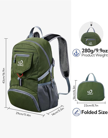 WATERFLY Small Lightweight Packable Backpack: 20l Ultra Light Foldable Travel - Image 3