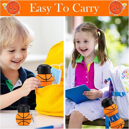 Layhit 8 Pcs Basketball Water Bottles 18oz Collapsible Basketball Water Cups - Image 6