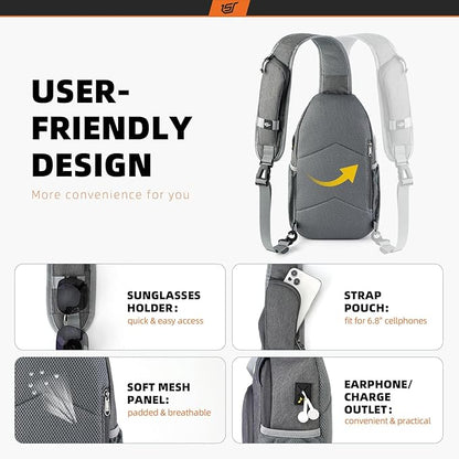 SKYSPER Sling Bag RFID Crossbody Sling Backpack Cross Body Shoulder Bag Travel - Image 4
