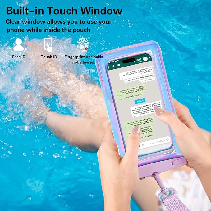 Up to 8.3" 4 Pack Iridescence Universal Waterproof Phone Pouch, Large Phone - Image 5