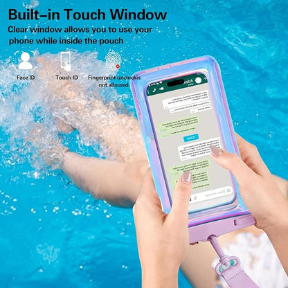 Up to 8.3" 4 Pack Iridescence Universal Waterproof Phone Pouch, Large Phone - Image 5