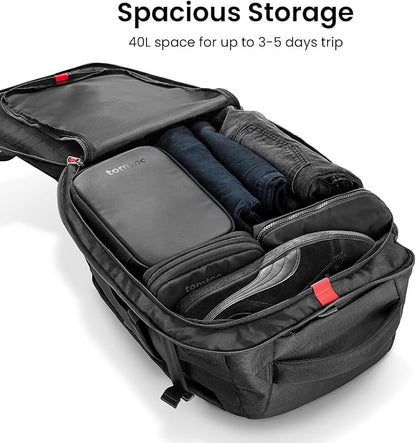 tomtoc Travel Backpack 40L, TSA Friendly Flight Approved Carry-on Luggage Hand - Image 2