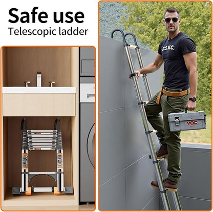 Telescoping Ladder, with Stable Hook and stabilizer barand, Extension Ladder - Image 8