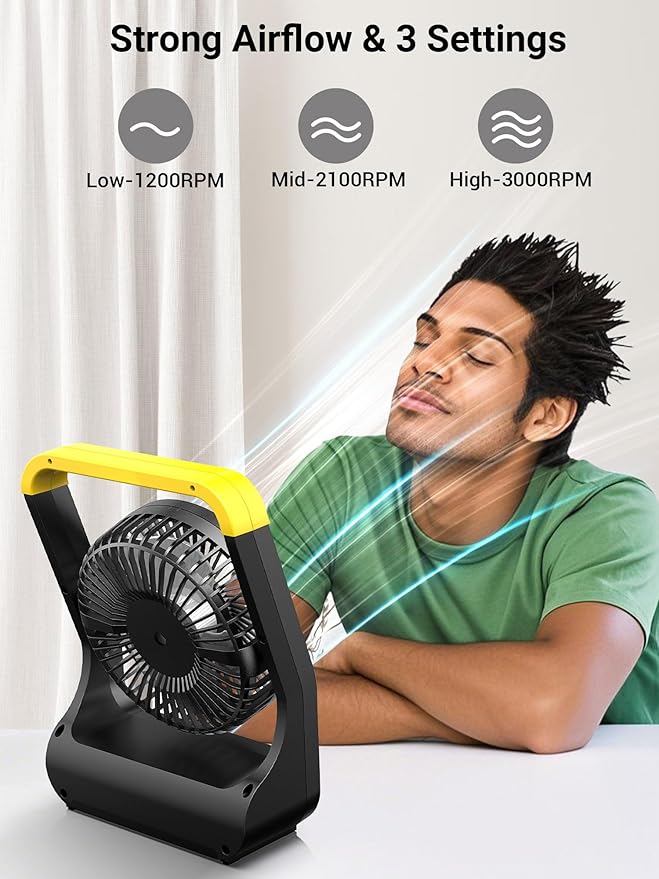Gazeled Battery Powered Fan, Long Lasting Battery Operated Fans - Image 4
