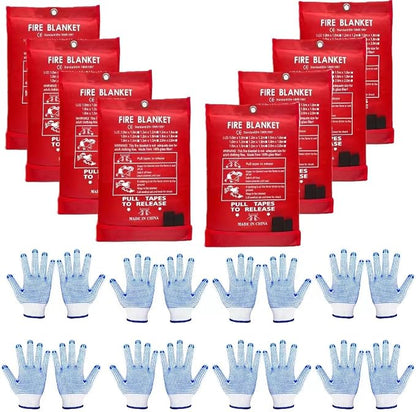 Blankets 8 Packs with Gloves. High Heat-Resistant fire Blankets by SACXFMC