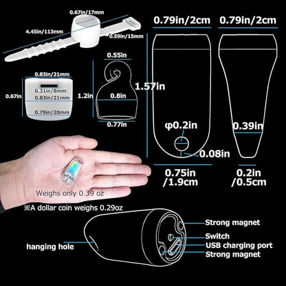 USB Mini LED Lantern, 2 Pack Waterproof EDC Keychain LED Flashlight - Image 4