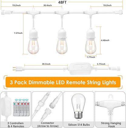 Mlambert 3 Color Outdoor LED Dimmable String Lights - Image 4