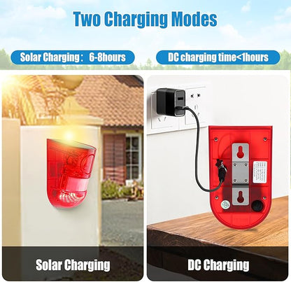Qualirey Solar Sound and Light Alarm Motion Sensor 129db Outdoor Security Siren - Image 5