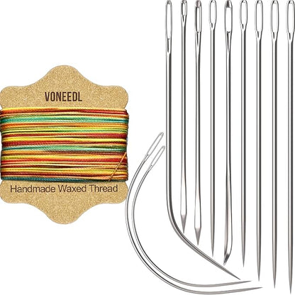 Upholstery Repair Kit: Waxed Sewing Thread & Heavy Duty Needles by VONEEDL