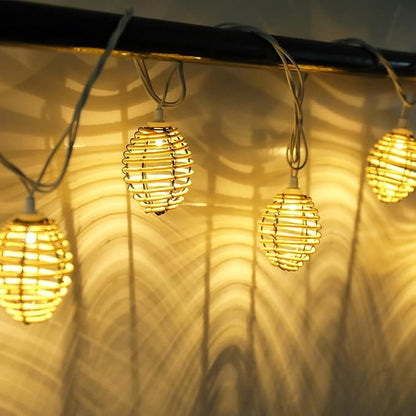 Vigdur Rattan Ball String Lights - 10FT Lantern String Lights Plug in - Image 6
