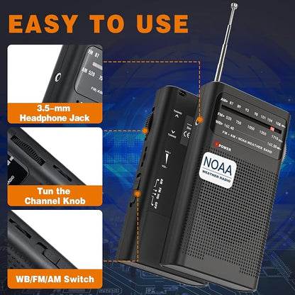 Goodes NOAA Weather Radio, AM FM NOAA Emergency Radio Portable - Image 5