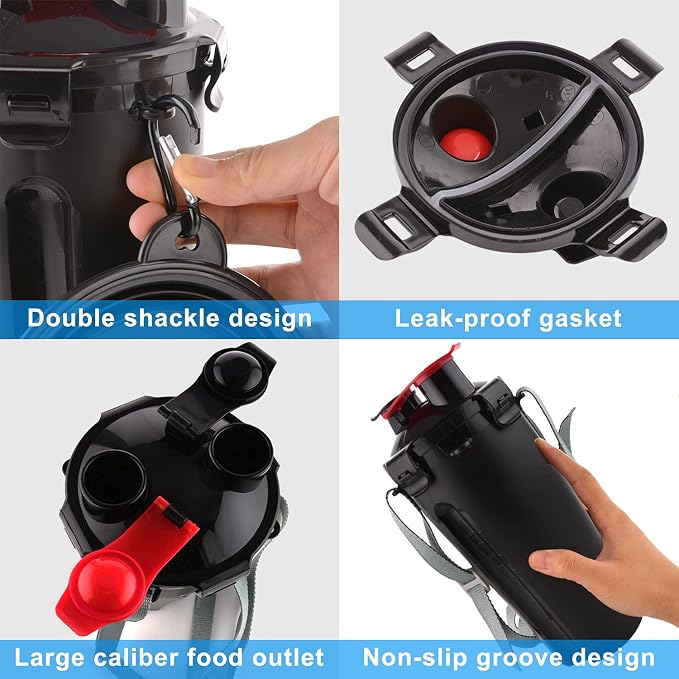 Dog Travel Water Bottle Collapsible Bowls, 2 in 1 Pet Food Container - Image 5