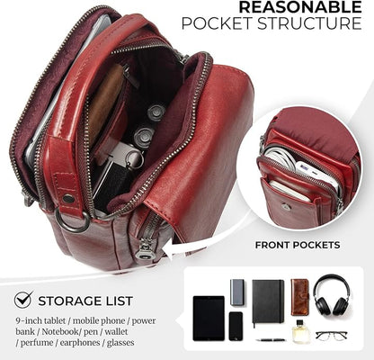 Augus Leather Small Messenger Bag - Image 6