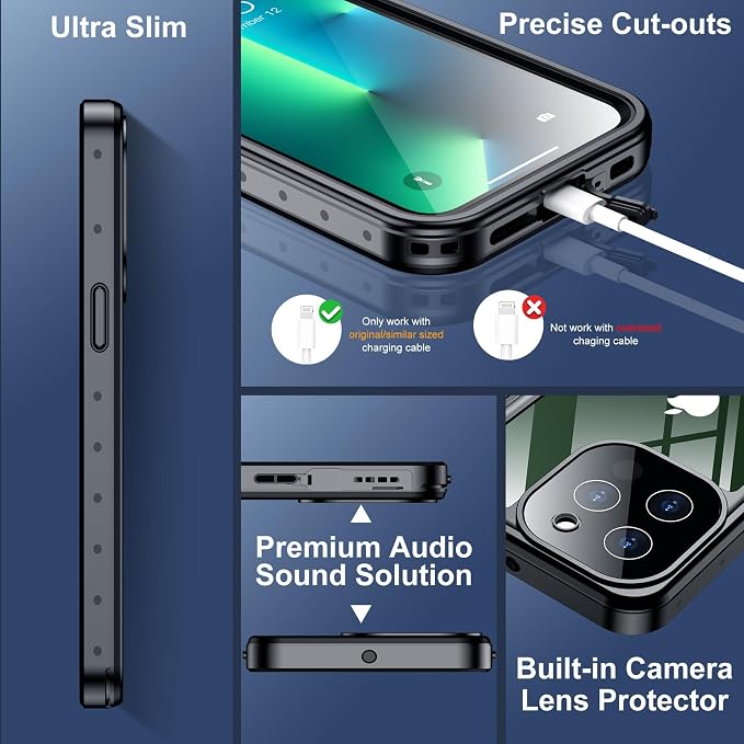 SPIDERCASE for iPhone 13 Pro Case Waterproof, Built-in Lens & Screen Protector - Image 4