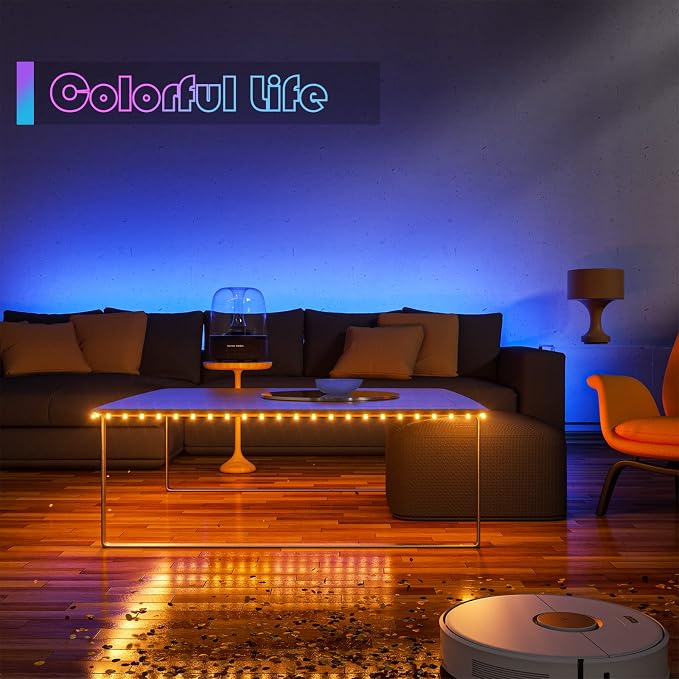 WOBANE 2PCS Rechargeable LED Strip Lights, Dimmable RGB Rope Lighting - Image 5