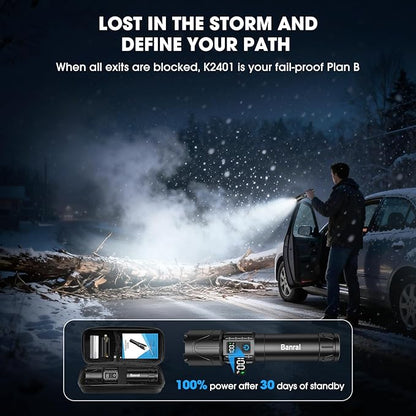 Banral Rechargeable Tactical Flashlights 2000 High Lumens - 5000mAh Super - Image 3