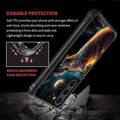 for Samsung Galaxy S23 Case, Star Cave Hungry Wolf Pattern Graphic Design Girl - Image 3
