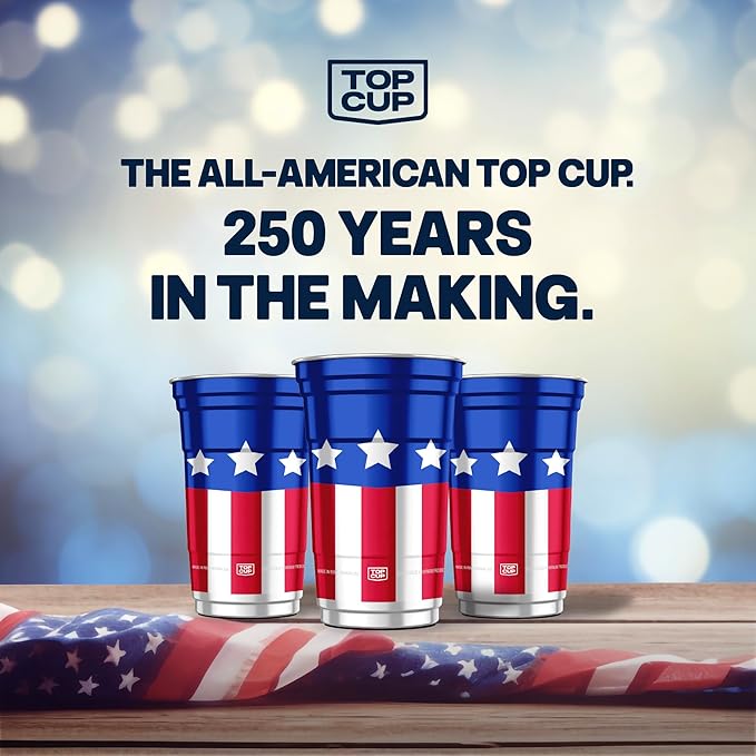 Top Cup America's 250th Birthday 20 oz Reusable Aluminum Party Cups 20 Count | - Image 2