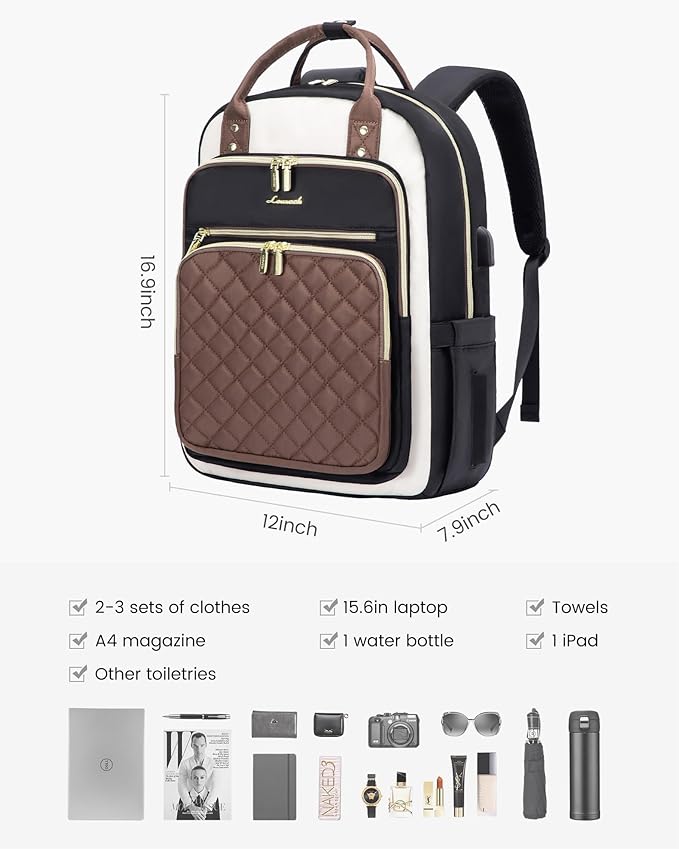 LOVEVOOK Laptop Backpack Purse for Women, 15.6" Laptop Bag for Travel - Image 2