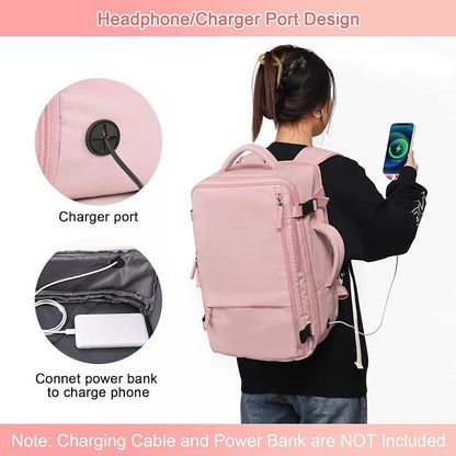Sinaliy Large Travel Backpack for Women, 40L Carry On Backpack, 17 Inch Laptop - Image 8