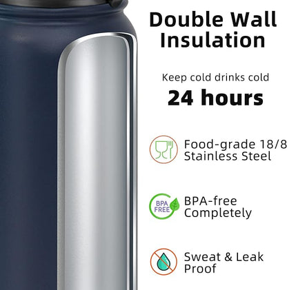 Fanhaw 32 oz Insulated Stainless Steel Water Bottle - Image 3