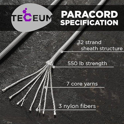 TECEUM 5/32" Paracord Rope 1000 – 1000ft / 200ft / 100ft / 50ft – Tactical - Image 2