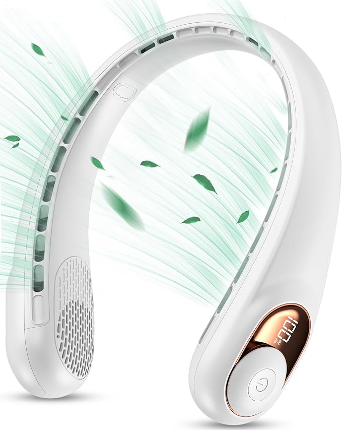 KIDEE Neck Fan, Portable Fan, Neck Fans Rechargeable, Upgraded LED Display by KIDEE