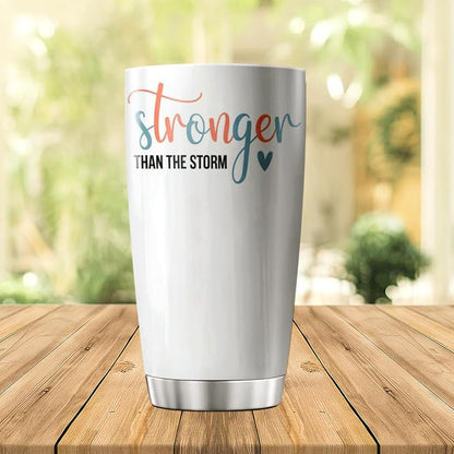 CUBICER Stronger Than The Storm Inspirational Quote 20 Oz Stainless Steel - Image 3