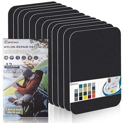 Cahomo 7.9x3.9 inch 12 PCS Nylon Repair Patch Nylon Repair Tape Self Adhesive by Cahomo