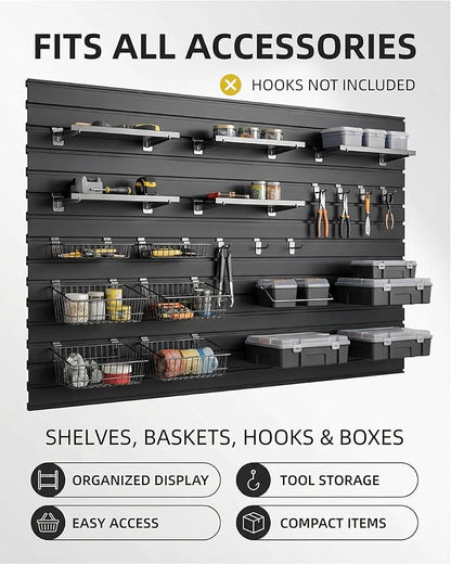 FRAYSCENT Slat Wall Paneling Garage Slat Wall Storage Systems Slatwall Panels - Image 4