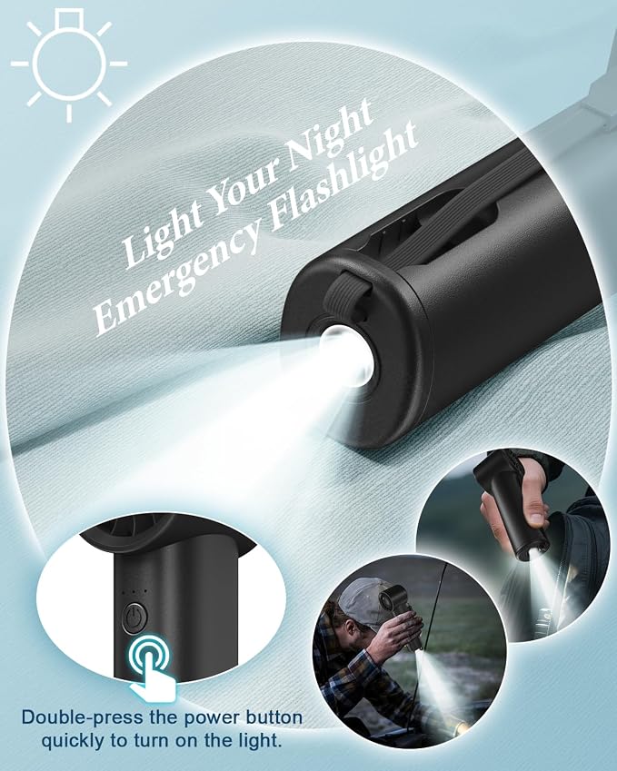 Portable Handheld Fan with Power Bank, 3 IN 1 USB Rechargeable Mini Personal - Image 4