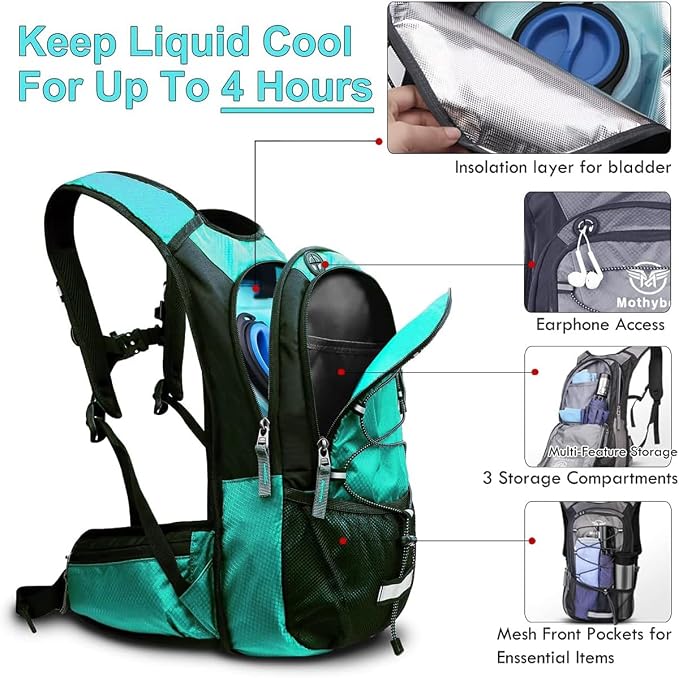 Mothybot Hydration Pack, Insulated Hydration Backpack - Image 2