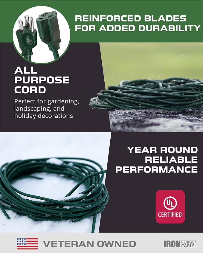 Iron Forge Cable Green Outdoor Extension Cord 100 FT - Image 7