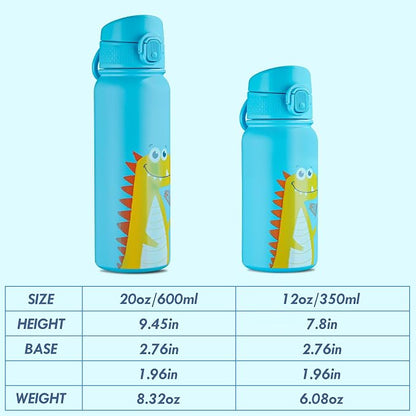 OLDLEY 12oz Kids Water Bottle, Stainless Steel Insulated Water Bottle - Image 4