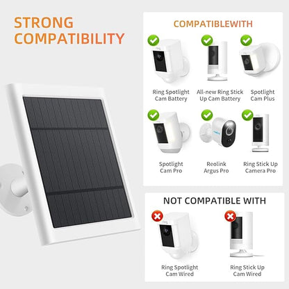 Solar Panel for Ring Camera, 3 Pack 4W Solar Charger Compatible - Image 2