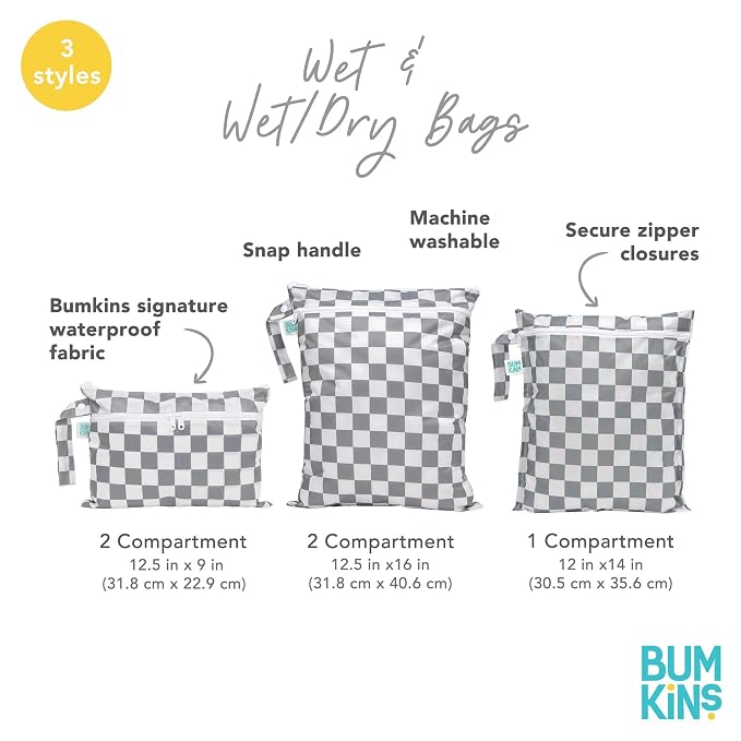 Bumkins Waterproof Wet Dry Bag for Baby, Swim Suit, Cloth Diapers, Pump Parts - Image 5