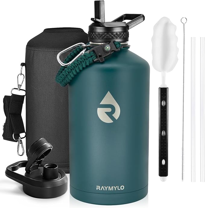 RAYMYLO One Gallon Water Bottle Insulated, Triple Walled Vacuum Stainless Steel by RAYMYLO