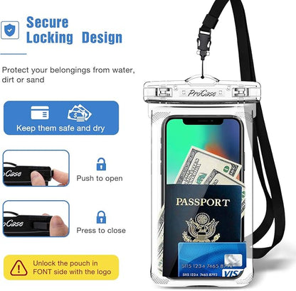 ProCase 2 Pack Waterproof Phone Pouch, Underwater Phone Case Up to 7", Dry Bag - Image 5