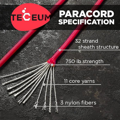 TECEUM 5/32" Paracord Rope 1000 – 1000ft / 200ft / 100ft / 50ft – Tactical - Image 2