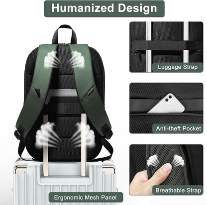 Business Backpack 17 Inch Slim Expandable Waterproof Travel Laptop Backpacks - Image 5