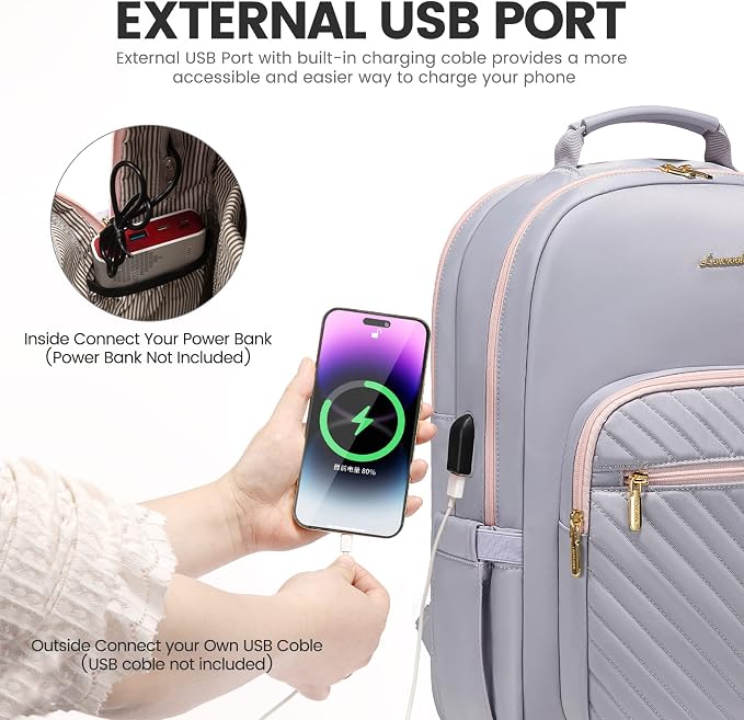 LOVEVOOK Laptop Backpack for Women 17.3 inch, Cute Womens Travel Backpack Purse - Image 5