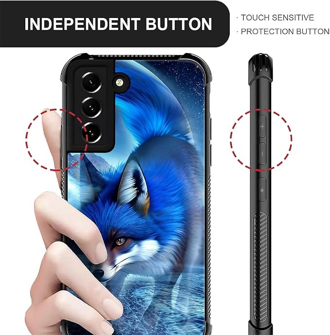 for Samsung Galaxy S21 Case, Snowy Mountain Fox Lake Pattern Graphic Design - Image 3