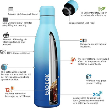 BJPKPK 25oz Insulated Water Bottle Double Wall Vacuum Insulated Stainless Steel - Image 3