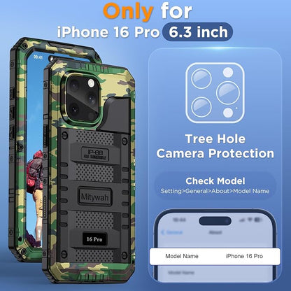Mitywah Waterproof Case for iPhone 16 Pro, Shockproof Heavy Duty Case - Image 2