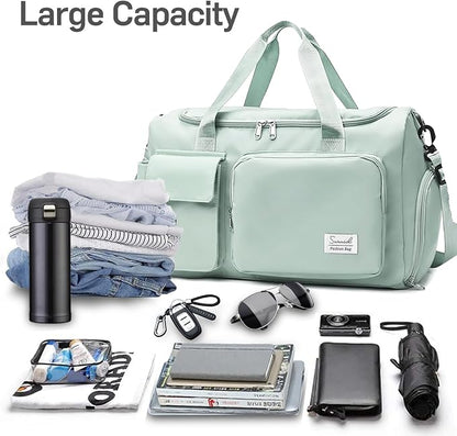 Suruid Travel Duffel Bag with Shoes Compartment Sports Gym Bag with Dry Wet - Image 4
