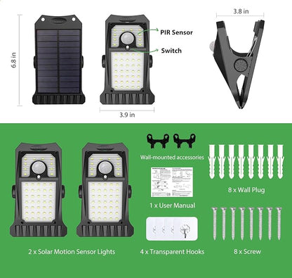Tryme 45LEDs Solar Lights Outdoor Clip Motion Sensor Lights 3 Modes 3 Mounting - Image 7